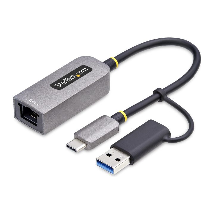 StarTech.com USB-C to Ethernet Adapter with USB-A Dongle - USB Type C…