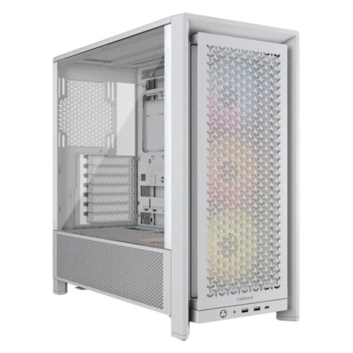 Gabinete de PC gaming Corsair frame 4000D ATX vidro temperado branco…