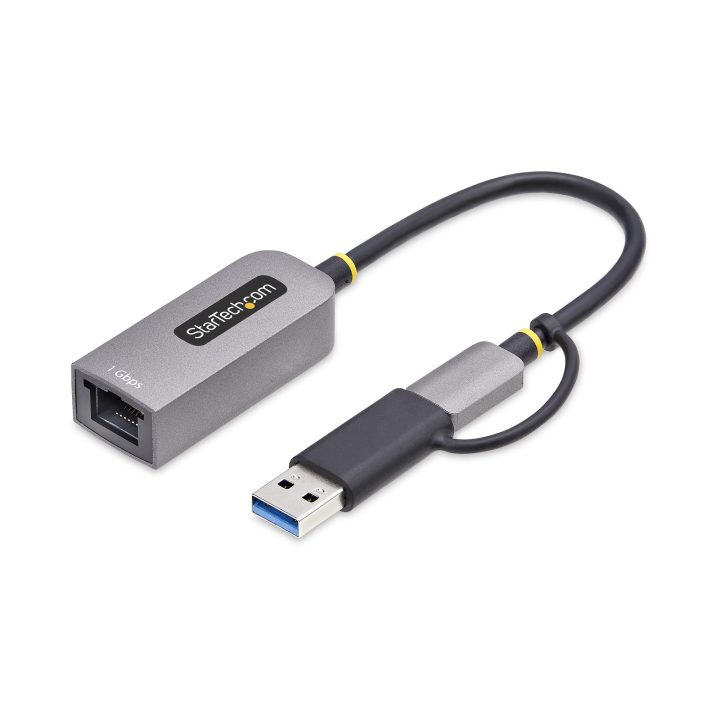 StarTech.com USB-C to Ethernet Adapter with USB-A Dongle - USB Type C…