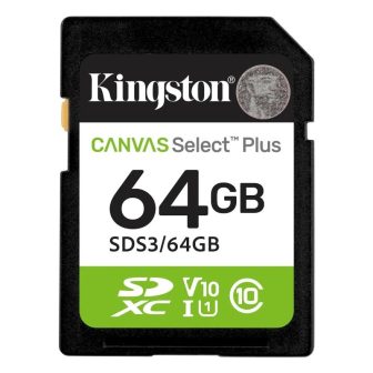 Kingston Technology 64 GB SDXC Canvas Select Plus Gen3 100 MB/s C10…