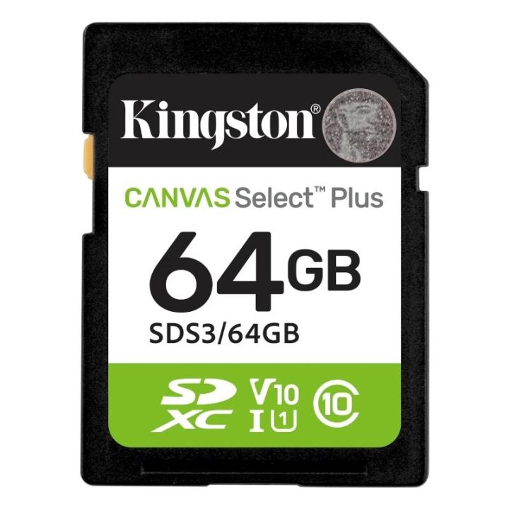 Kingston Technology 64 GB SDXC Canvas Select Plus Gen3 100 MB/s C10…
