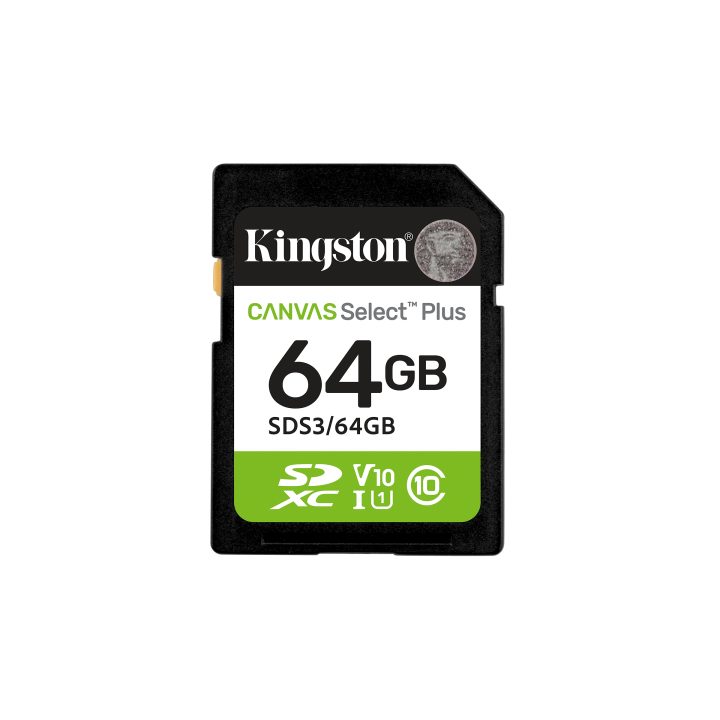 Kingston Technology 64 GB SDXC Canvas Select Plus Gen3 100 MB/s C10…