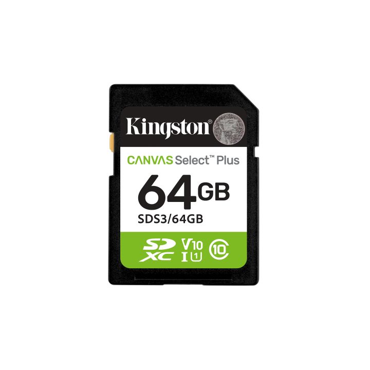 Kingston Technology 64 GB SDXC Canvas Select Plus Gen3 100 MB/s C10…