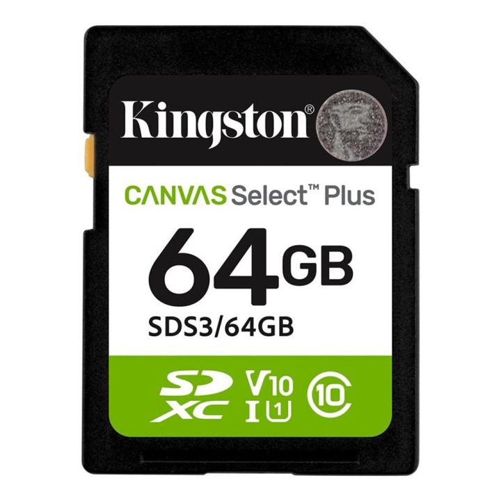Kingston Technology 64 GB SDXC Canvas Select Plus Gen3 100 MB/s C10…
