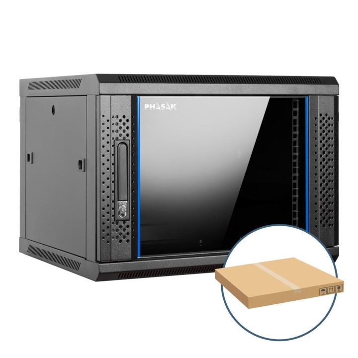 Armario rack mural 19 pulgadas Phasak pro 9u 600X450 desmontado…