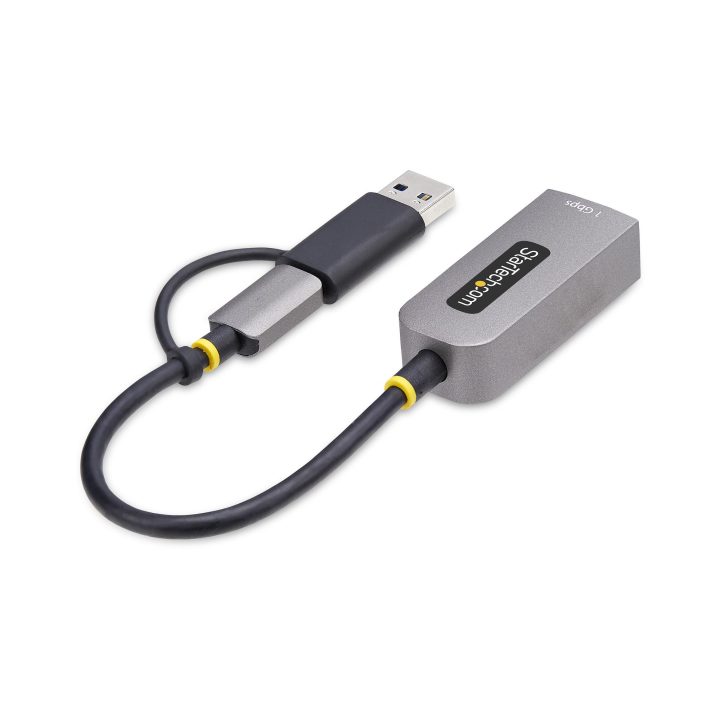 StarTech.com USB-C to Ethernet Adapter with USB-A Dongle - USB Type C…