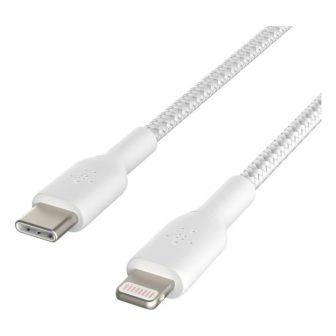 Cable Lightning a USB-C Belkin 2m-macho-macho-blanco trenzado…