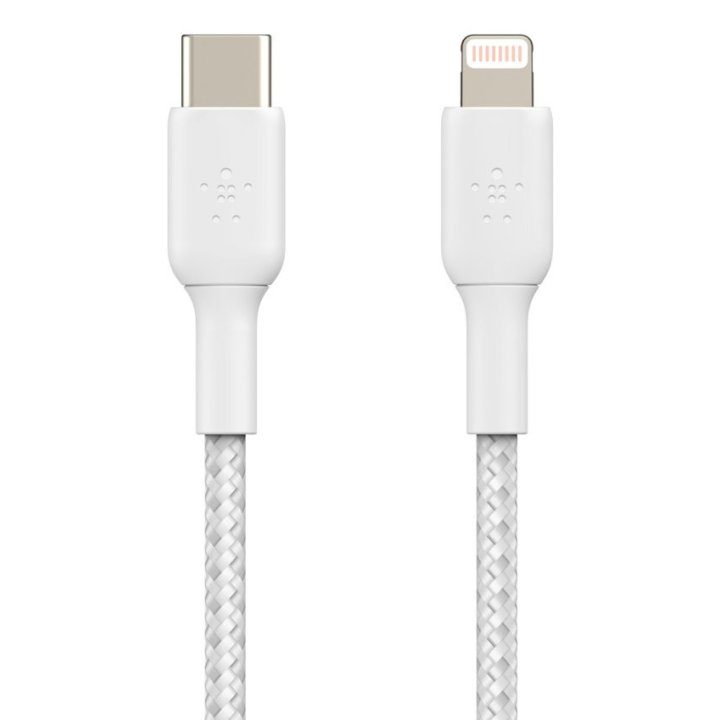 Cable Lightning a USB-C Belkin 2m-macho-macho-blanco trenzado…
