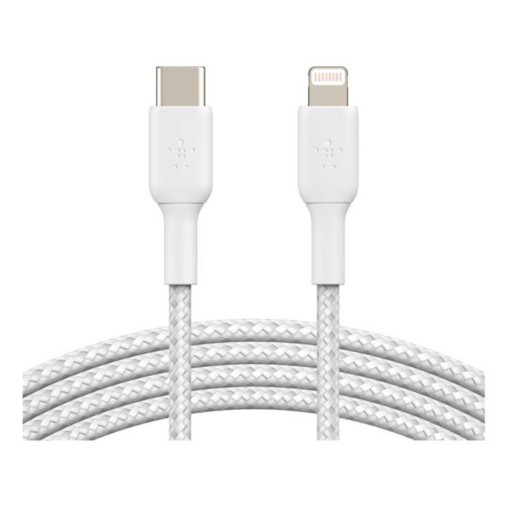Cable Lightning a USB-C Belkin 2m-macho-macho-blanco trenzado…