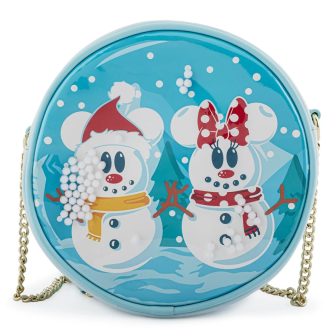 Bolsa Loungefly Disney Minnie e Mickey bonecos de neve (WDTB2339)
