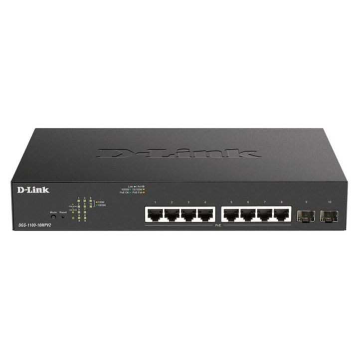 D-Link DGS-1100-10MPV2 Managed L2 Gigabit Ethernet (10/100/1000)…