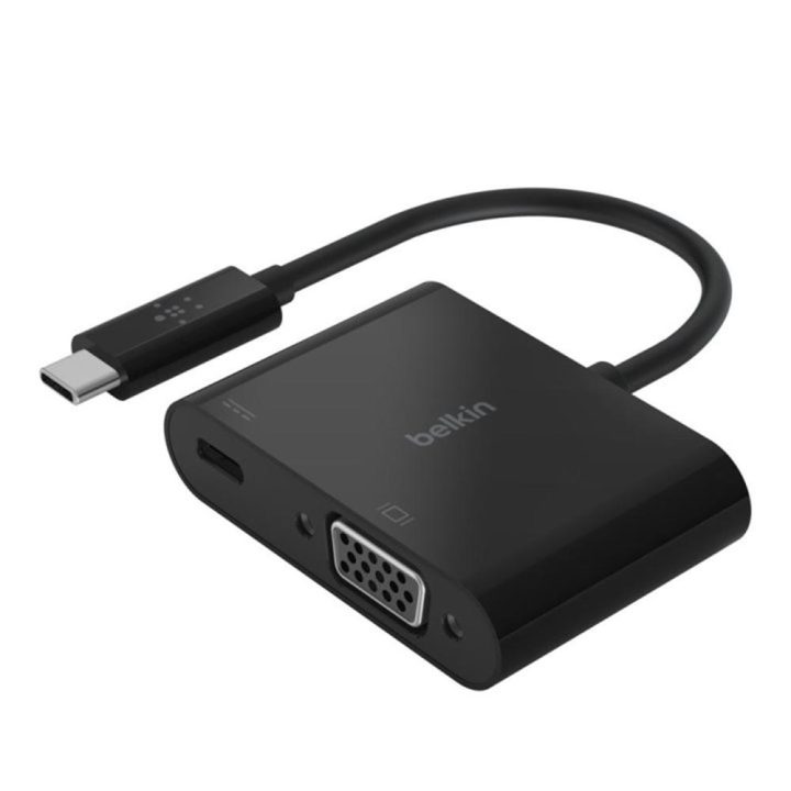 Belkin USB-C to USB-C-VGA Adapter Male-Female-Black (AVC001BTBK)