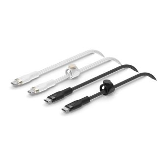 Cabo USB-C Belkin 1m-macho-macho-pack 2 branco-preto (CAB011BT1MBW2PK)