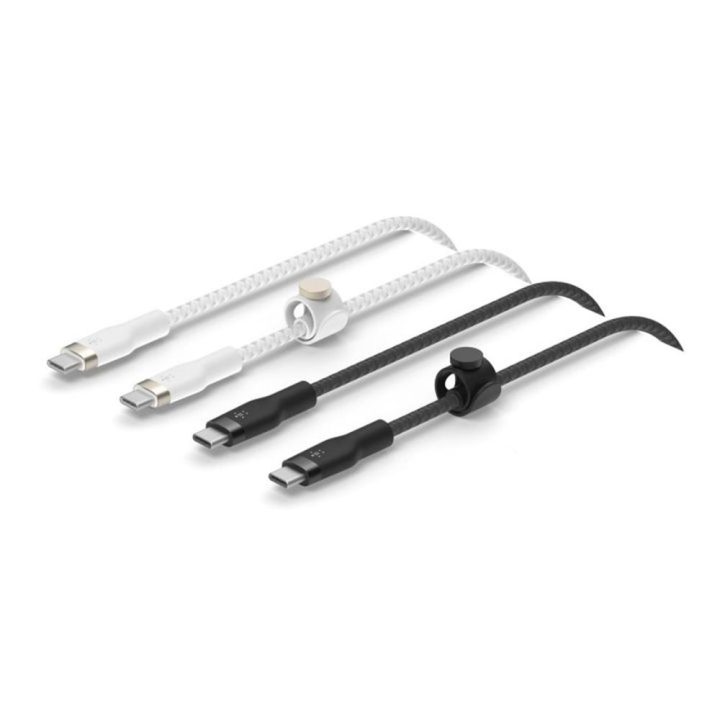 Cabo USB-C Belkin 1m-macho-macho-pack 2 branco-preto (CAB011BT1MBW2PK)