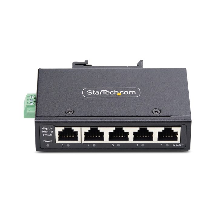 StarTech.com 5-Port Unmanaged Industrial Ethernet Switch IP30 -…