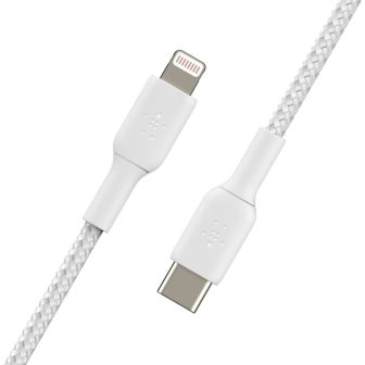 Cable Lightning a USB-C Belkin 1m-macho-macho-blanco (CAA004BT1MWH)