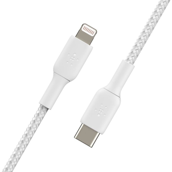 Cable Lightning a USB-C Belkin 1m-macho-macho-blanco (CAA004BT1MWH)