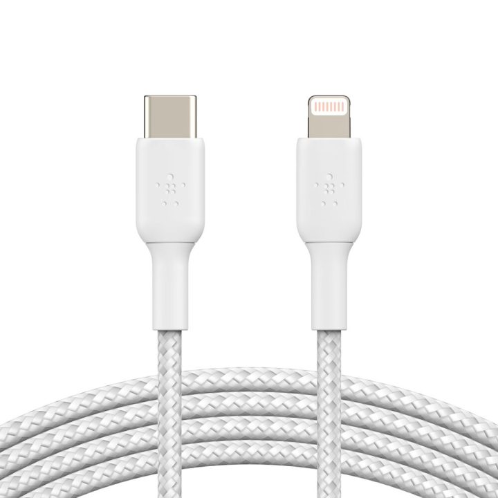Cable Lightning a USB-C Belkin 1m-macho-macho-blanco (CAA004BT1MWH)