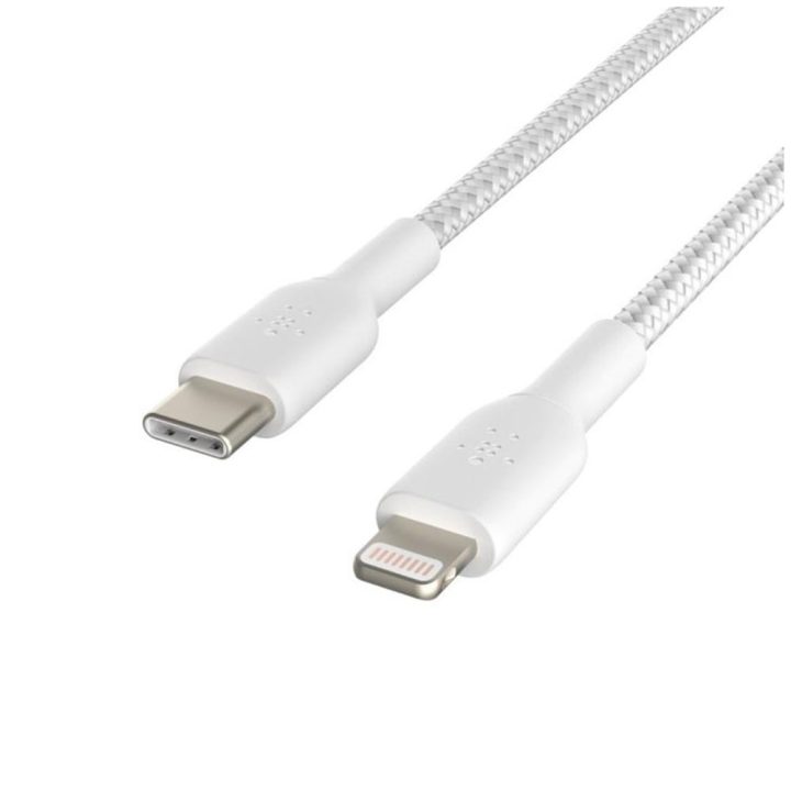 Cable Lightning a USB-C Belkin 1m-macho-macho-blanco (CAA004BT1MWH)