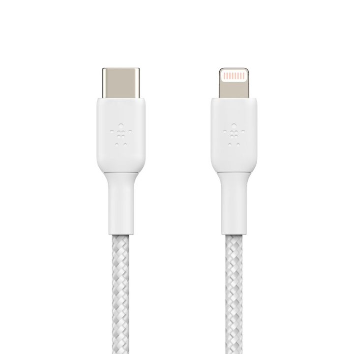 Cable Lightning a USB-C Belkin 1m-macho-macho-blanco (CAA004BT1MWH)