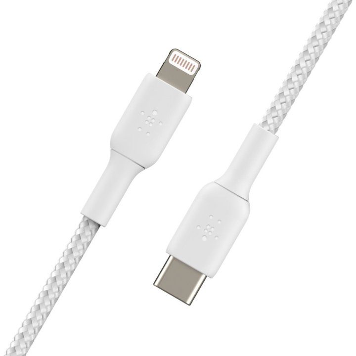 Cable Lightning a USB-C Belkin 1m-macho-macho-blanco (CAA004BT1MWH)