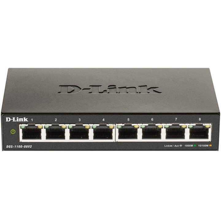 D-Link DGS-1100-08V2 Managed L2 Gigabit Ethernet (10/100/1000) Black