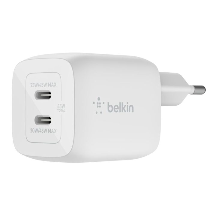 Belkin WCH011VFWH 45W 2x USB-C Wall Charger White