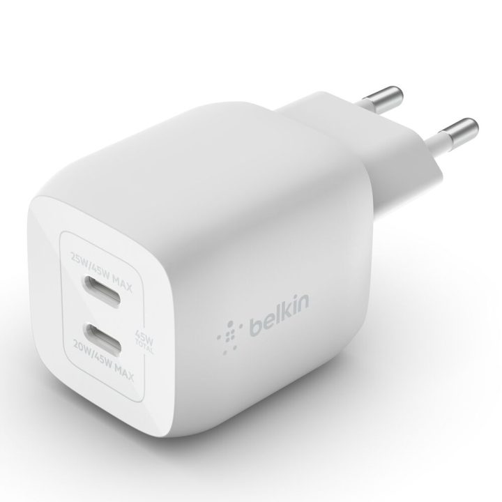 Belkin WCH011VFWH 45W 2x USB-C Wall Charger White