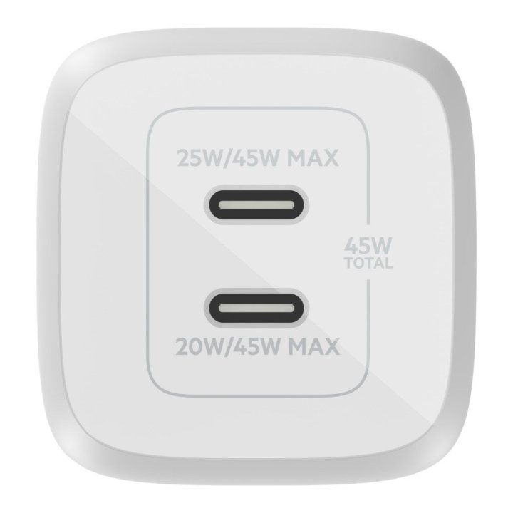 Carregador de parede Belkin WCH011VFWH 45W 2x USB-C branco