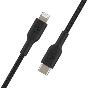 Cable Lightning a USB-C Belkin 1m-macho-macho-negro (CAA004BT1MBK)