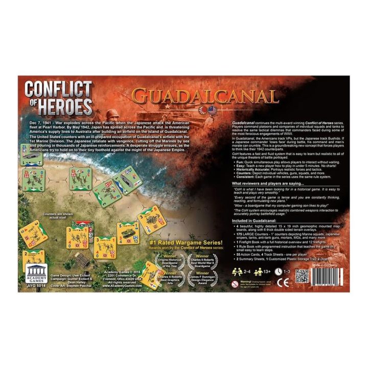 Asmodee Jogo de tabuleiro Conflict of Heroes Guadalcanal Pacific 1942…