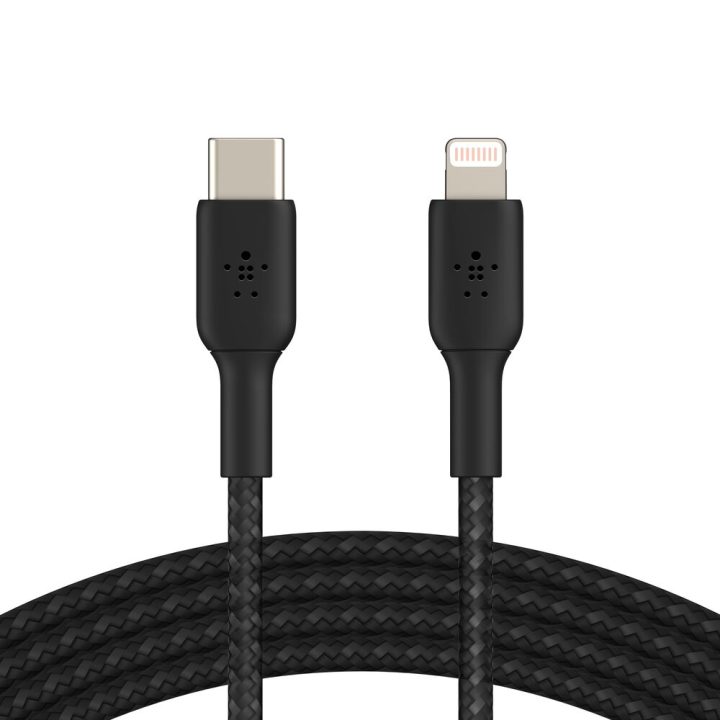 Cabo Lightning para USB-C Belkin 1m-macho-macho-negro (CAA004BT1MBK)