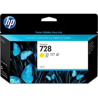 HP Cartucho de tinta DesignJet 728 amarelo de 130 ml