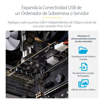 StarTech.com Placa PCI Express de 4 Portas USB-A - Placa PCIe USB 3.2…