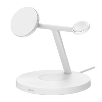 Base de carga inalambrica Belkin WIZ032KQWH dispositivos Apple blanca