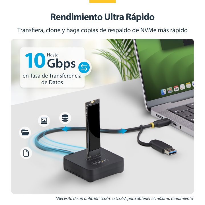 StarTech.com USB-C/USB-A to NVMe M.2 Dock Adapter - 10Gbps - External…
