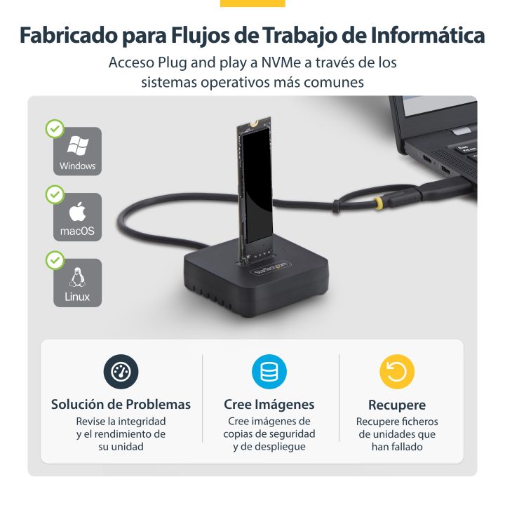 StarTech.com USB-C/USB-A to NVMe M.2 Dock Adapter - 10Gbps - External…