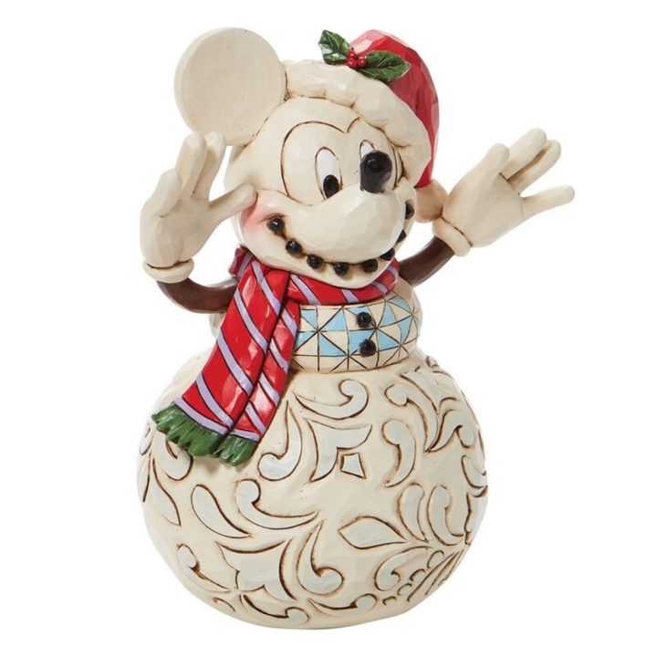 Figura Enesco Disney boneco de neve Mickey natalício