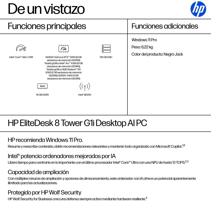 HP EliteDesk 8 Tower G1i AI PC Intel Core Ultra 7 265 16 GB…