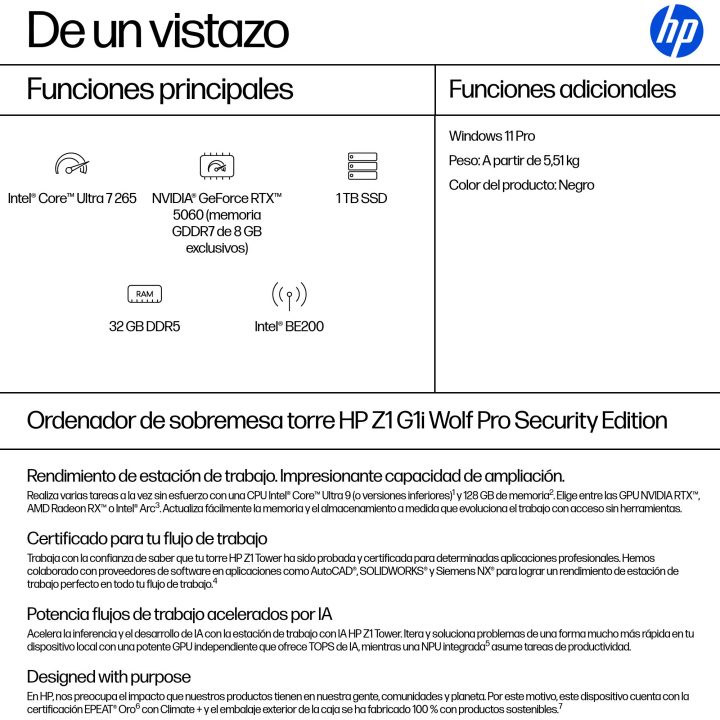 HP None Intel Core Ultra 7 265 32 GB DDR5-SDRAM 1 TB SSD NVIDIA…