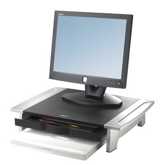 Fellowes Office Suites 28" Escritorio Negro, Plata