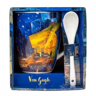 Taza con cuchara Enesco terraza de café por la noche van gogh (523446)