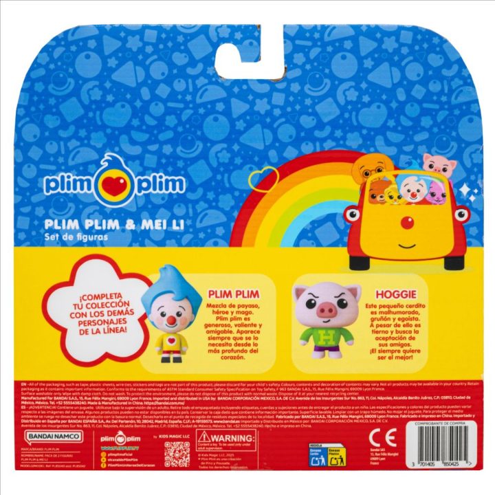Bandai vermelho Pack de 2 figuras Plim Plim & Mei Li (PL85040-2)