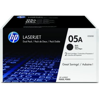 HP Pack de 2 cartuchos de tóner originales 05A LaserJet negro