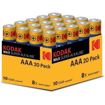 Blister de pilhas alcalinas Kodak Max AAA LR3, blister de 20 pilhas…