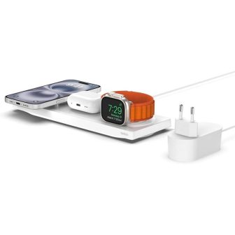 Belkin WIZ016VFWH MagSafe 3-in-1 Wireless Charging Stand for Apple…
