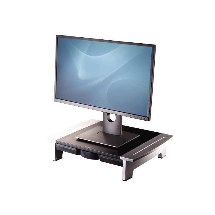 Fellowes Office Suites 28" Desk, Black, Silver