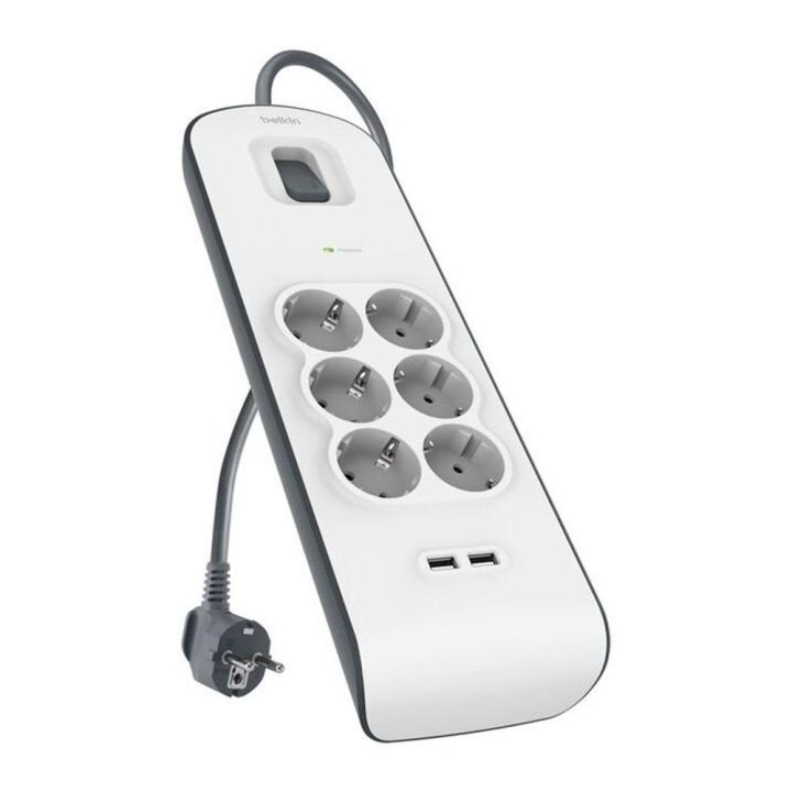 Multiplicador de tomadas Belkin BSV604VF2M-v2 proteção contra…