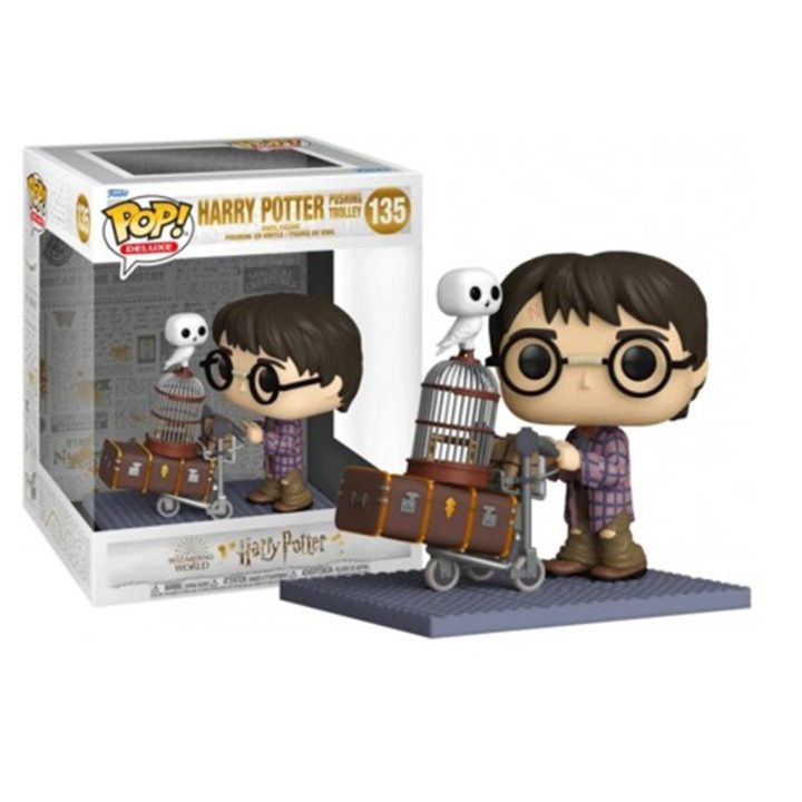Funko Pop! Deluxe Harry Potter – Harry Empujando el Carro con Hedwig