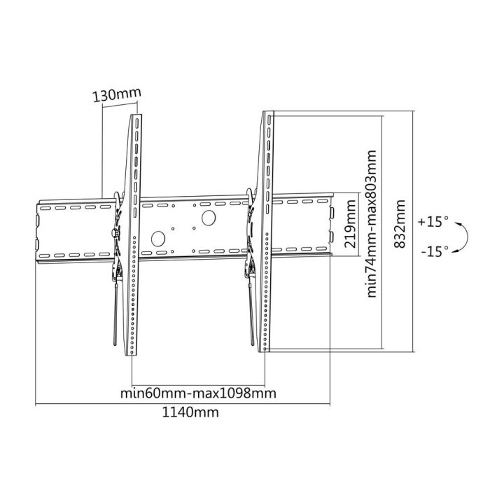 Equip 650322 Tilting Wall Mount for Curved TV 60"-100"